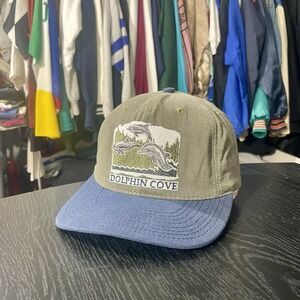 Vintage 90's Sea World Dolphin Cove Animal Nature Wildlife Ocean OS Snapback Hat